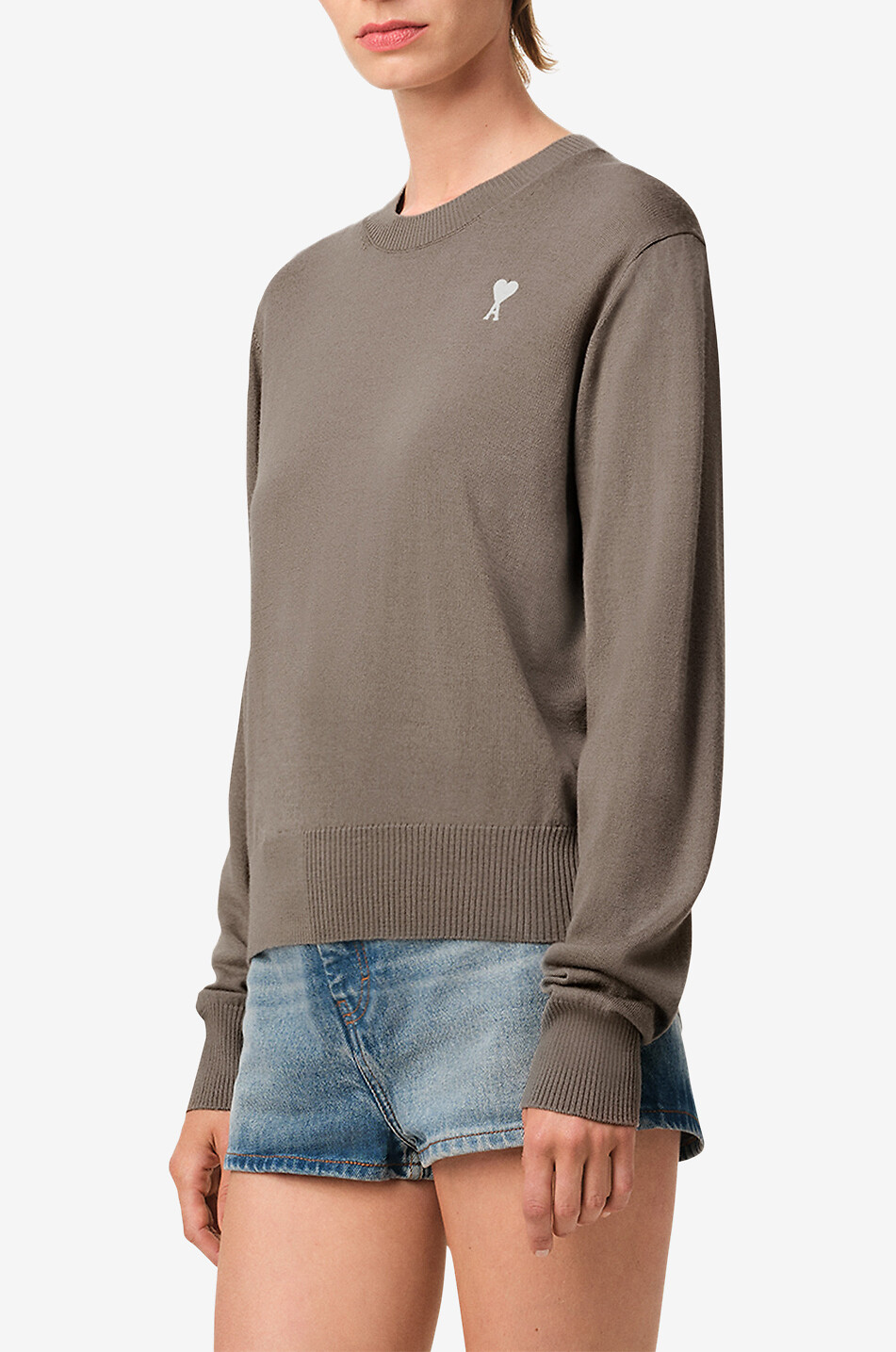 Pull à col rond en laine mérinos Ami de Coeur
