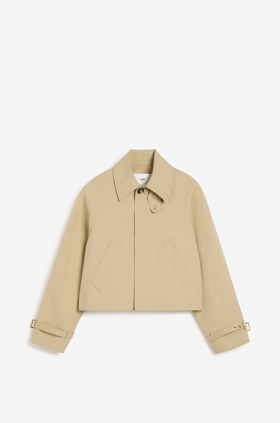 AMI Cropped loose trench coat Women BEIGE 1
