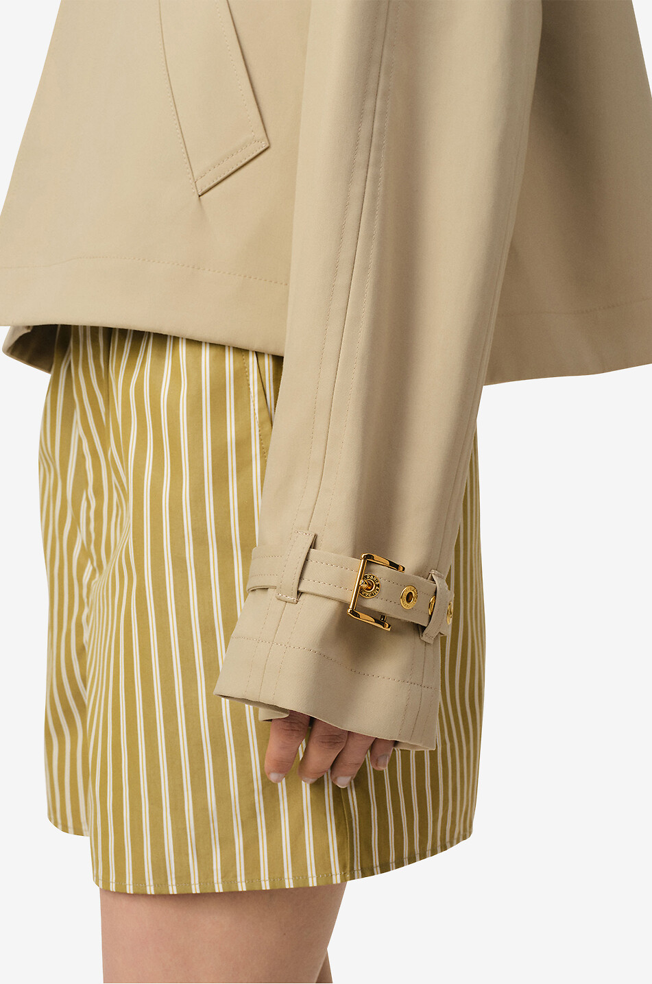AMI Cropped loose trench coat Women BEIGE 6