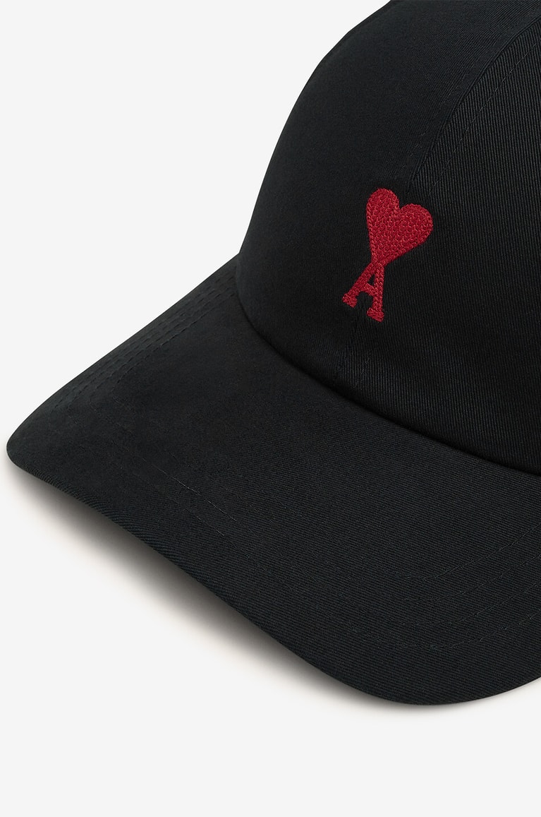 AMI Casquette en gabardine Red Ami de Coeur Homme NOIR 6