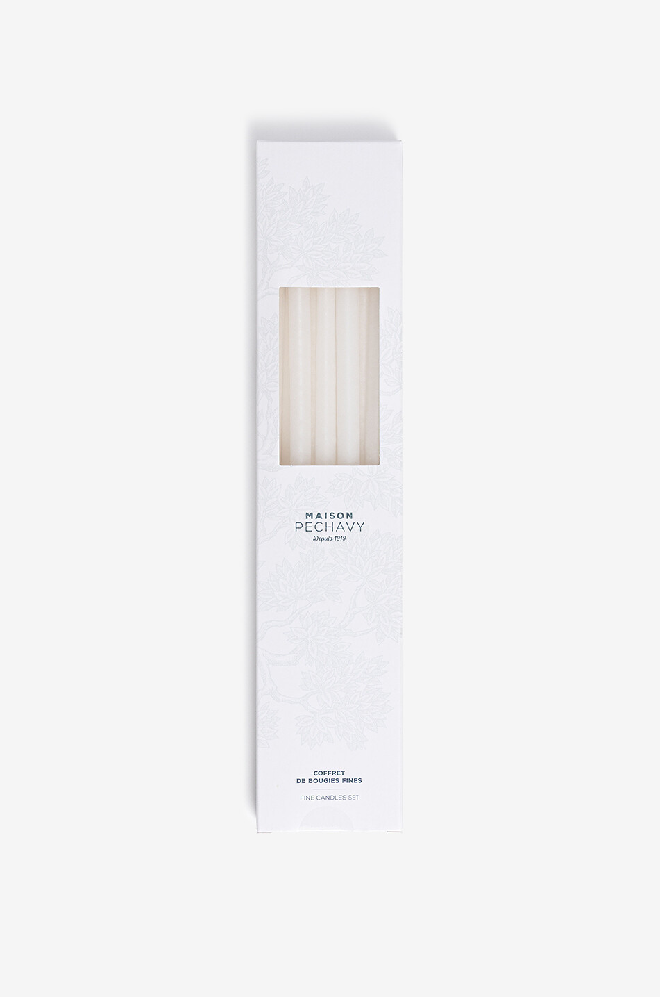Coffret de 10 bougies fines blanches Hortense