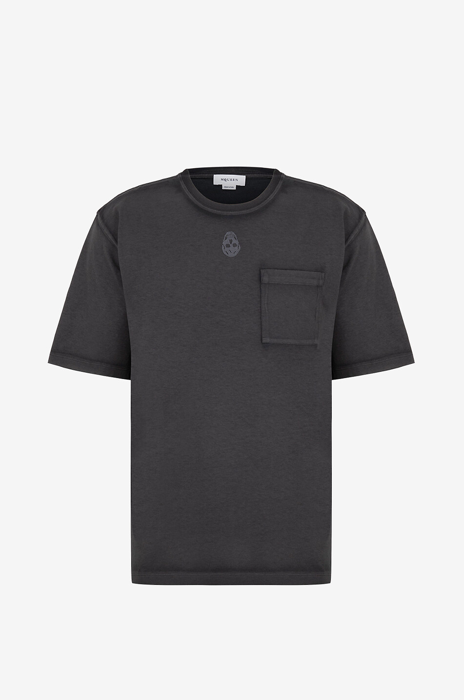 ALEXANDER McQUEEN Lässiges Kurzarm-T-Shirt Skull Overdyed Herren BLACK 1