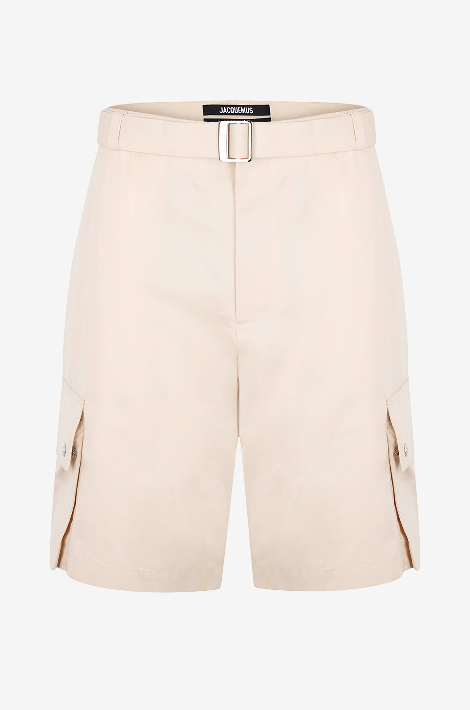 JACQUEMUS Short ample en toile de coton et lin Le Cargo Bermuda Homme BEIGE 1