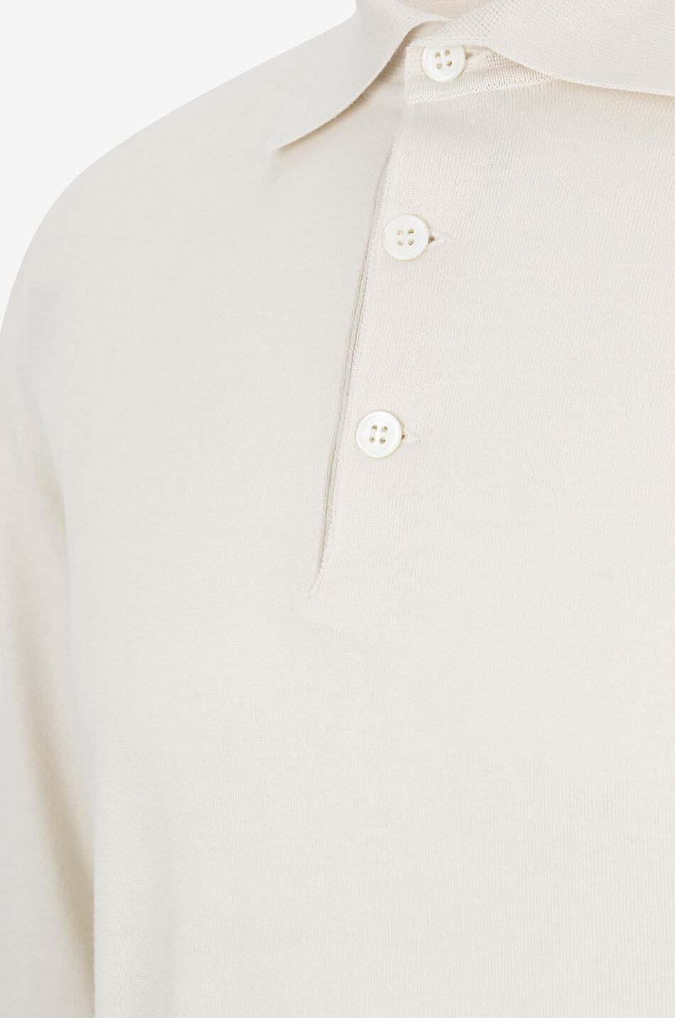 BRUNELLO CUCINELLI Leichter Baumwoll-Polopullover mit Kontrastdetails Herren CREMEFARBEN 3