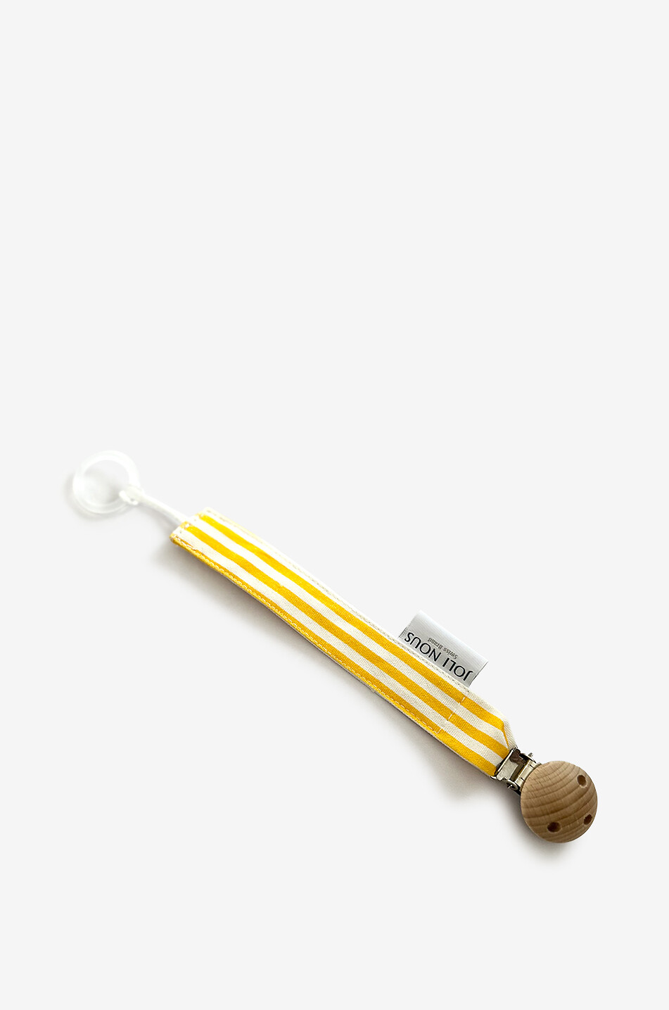 JOLI NOUS Schnullerband für Babys aus Stoff Oeko-Tex Rayé Baby GELB 1