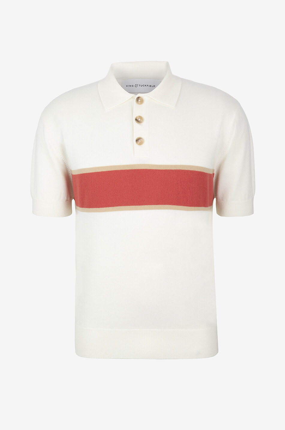 KING & TUCKFIELD Slim-Fit-Strick-Polohemd mit Streifen Herren ORANGE 1