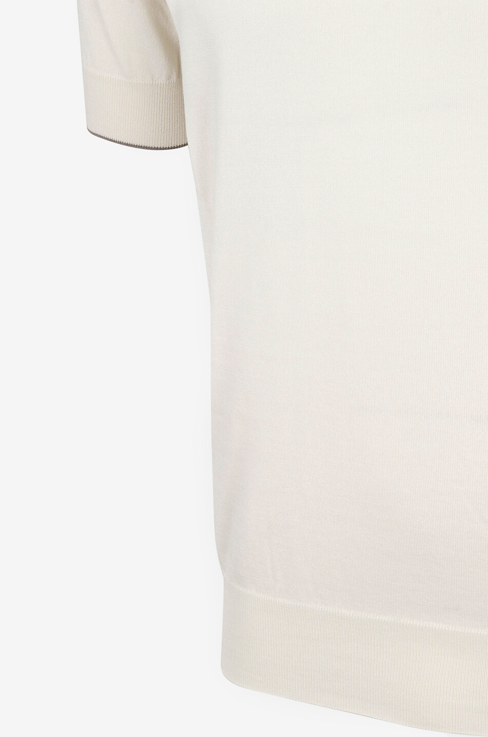 BRUNELLO CUCINELLI Leichtes Strick-Polohemd mit Kontrastborten Herren WEISS 4