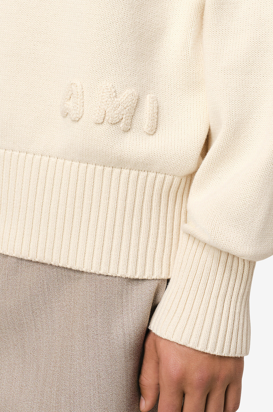 AMI cotton and wool crewneck jumper