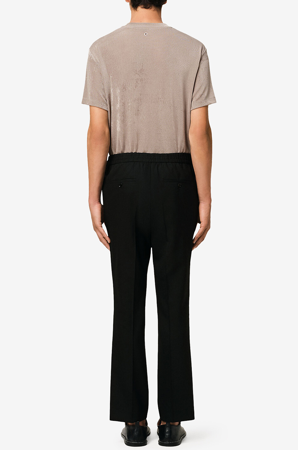 Carrot wool trousers with elasticated waist