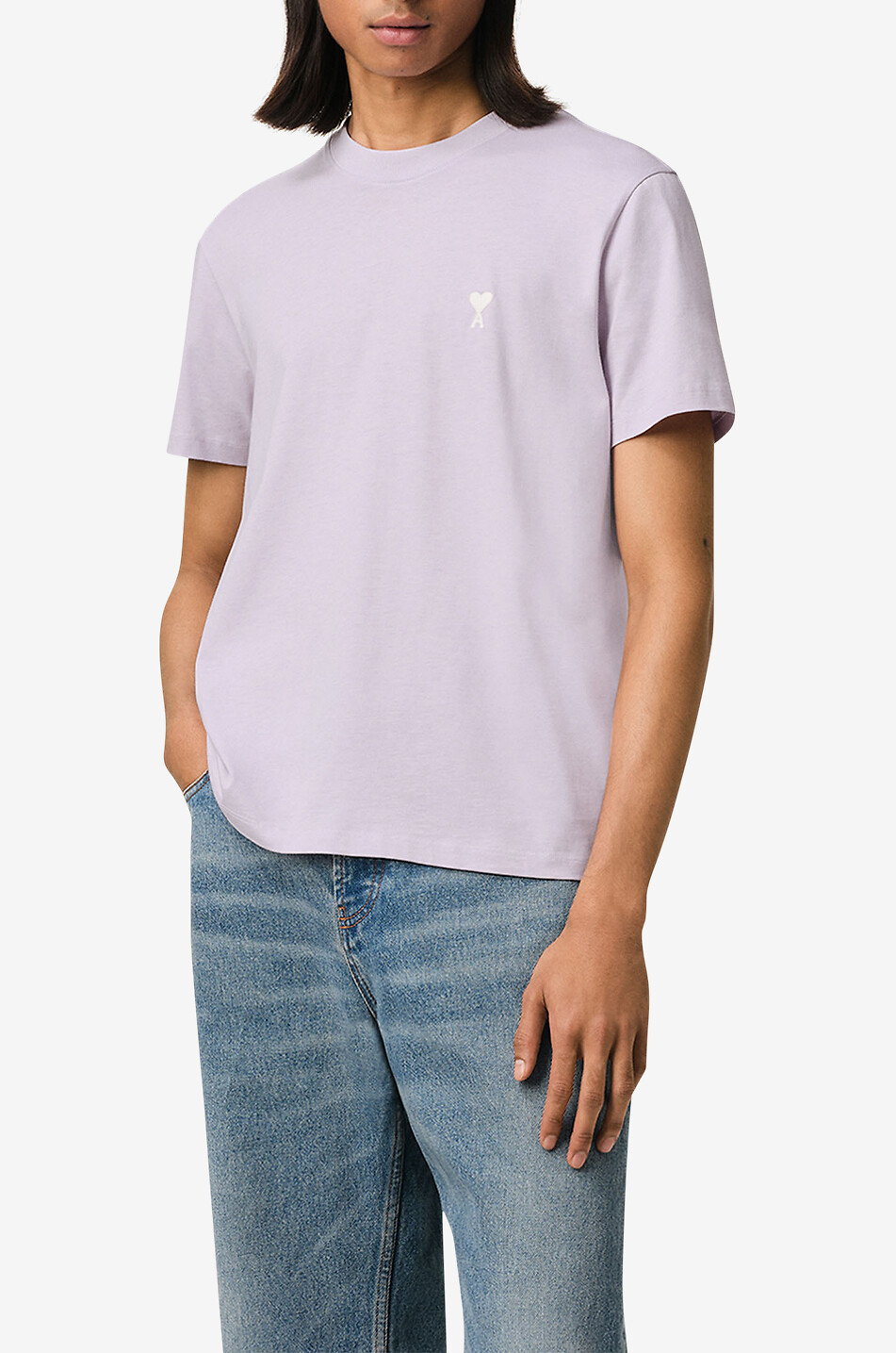 AMI Ami de Coeur organic cotton short-sleeved T-shirt Men LIGHT PURPLE 6