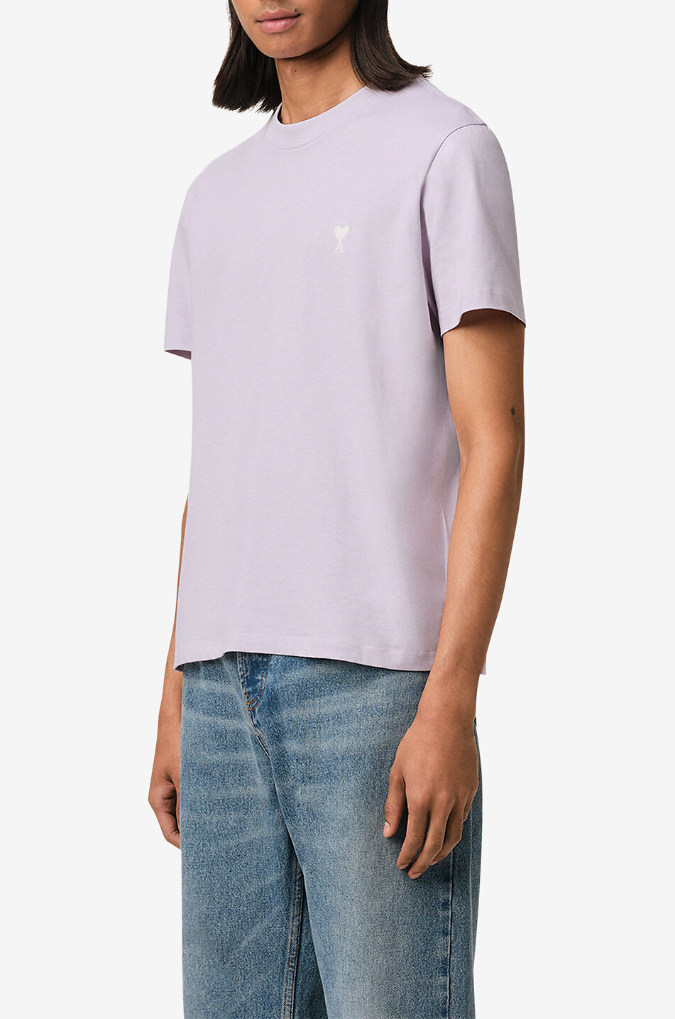AMI Ami de Coeur organic cotton short-sleeved T-shirt Men LIGHT PURPLE 4