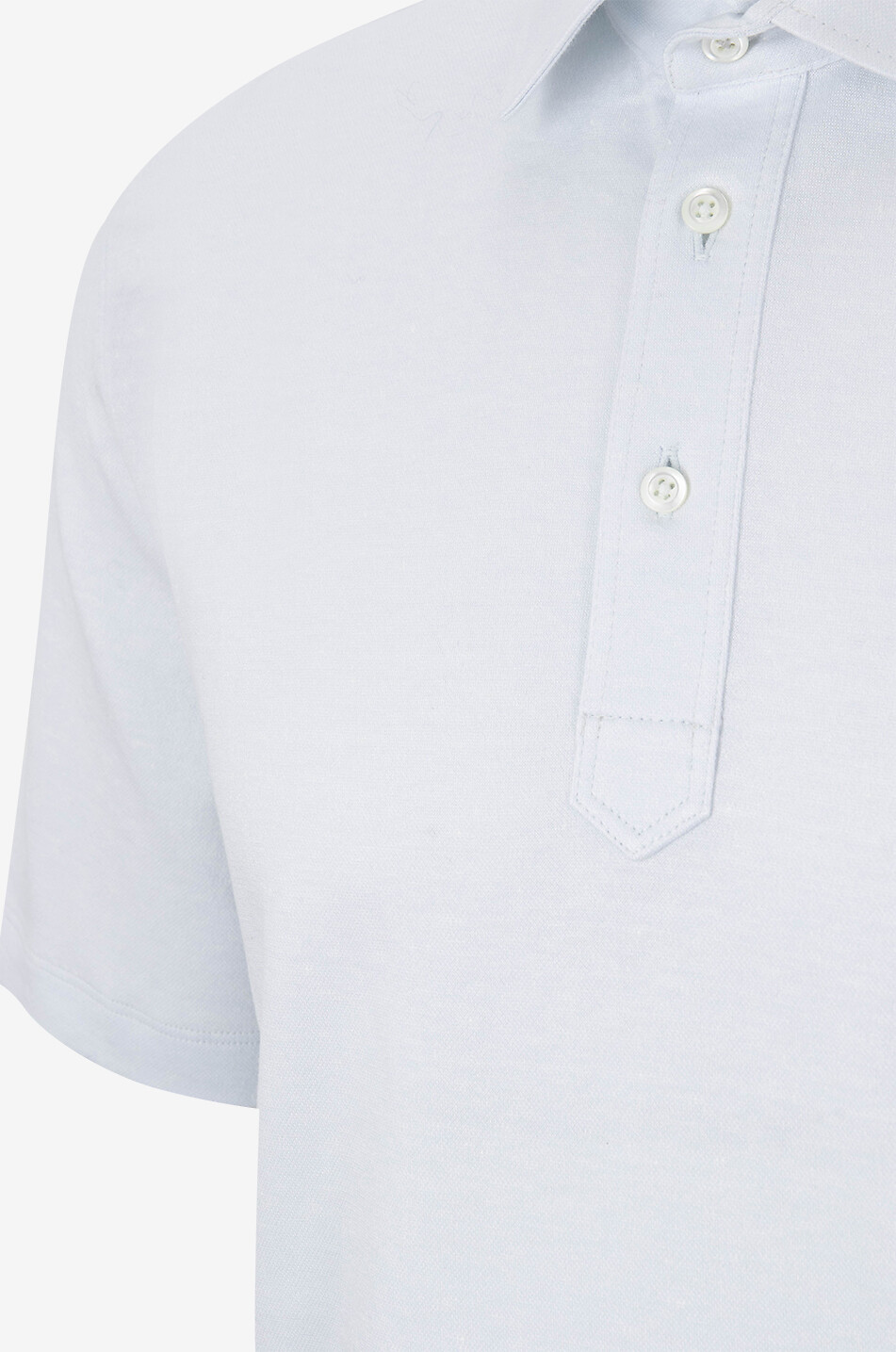 BRUNELLO CUCINELLI Baumwoll- und Leinenjersey-Polohemd mit italienischem Kragen Herren HELLBLAU 3