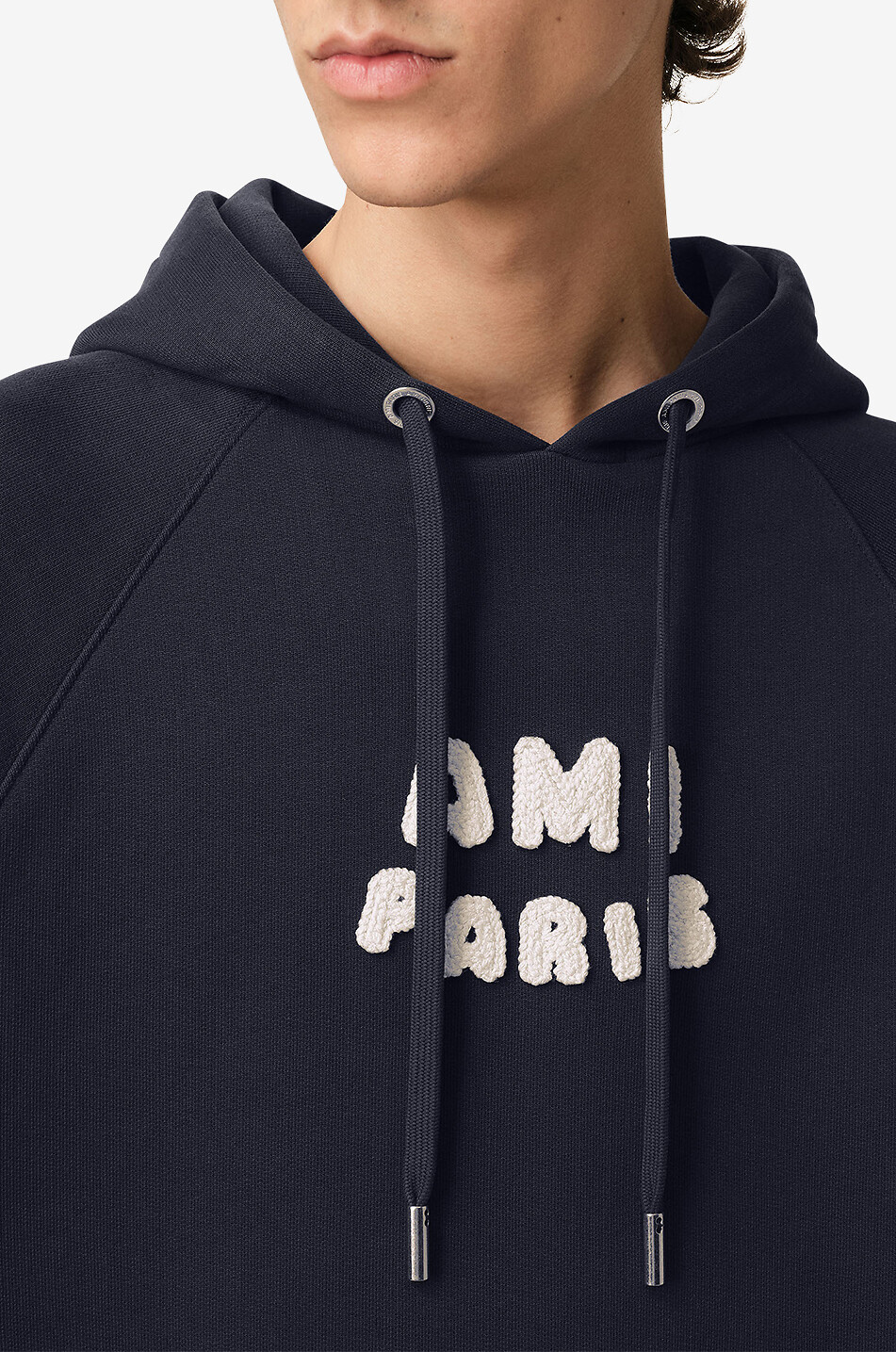 AMI Sweat-shirt à capuche en coton bio Ami Paris Homme BLEU FONCE 6