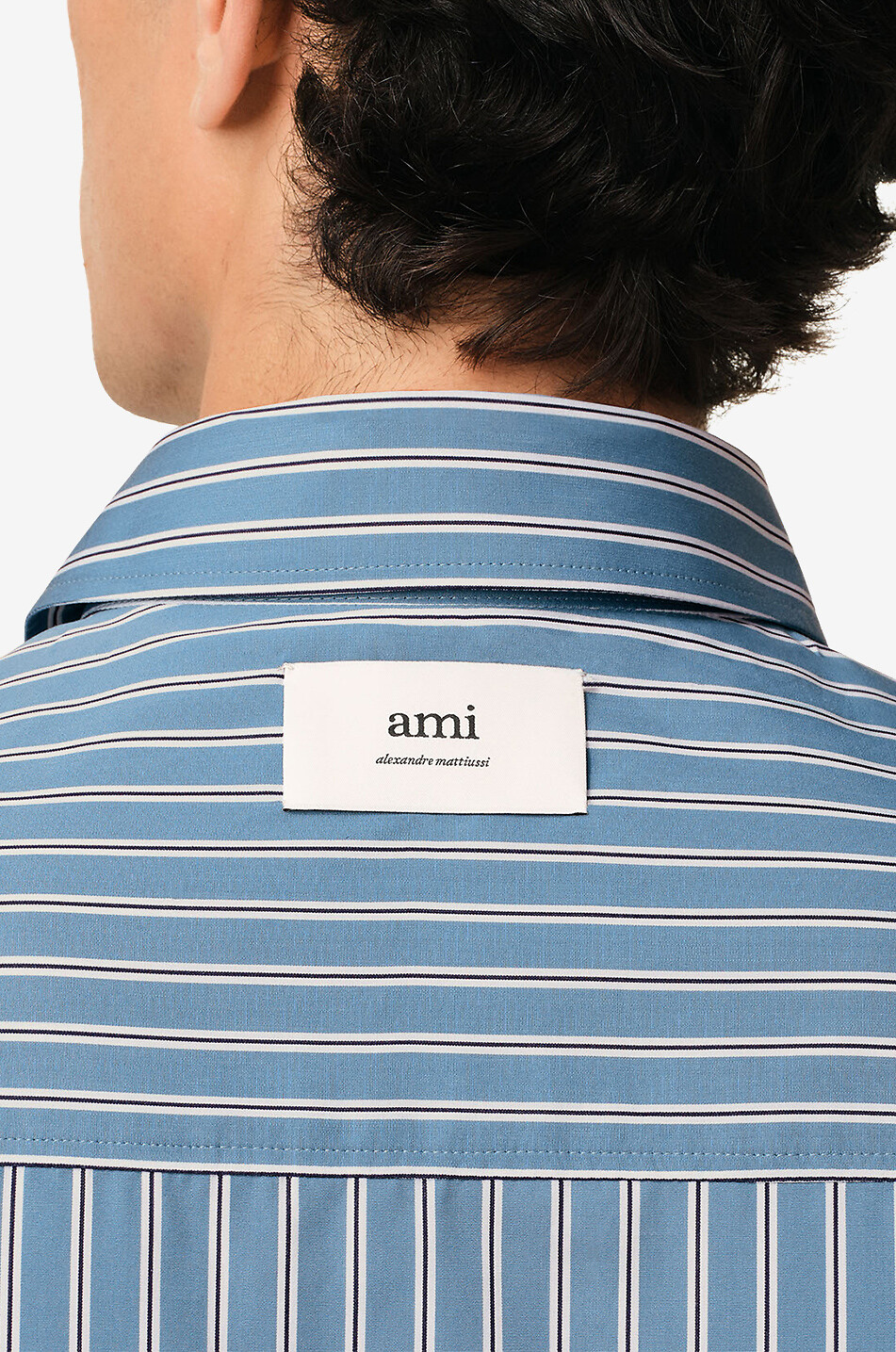 Gestreiftes Baumwoll-Langarmhemd im Boxy-Fit Note Bleue
