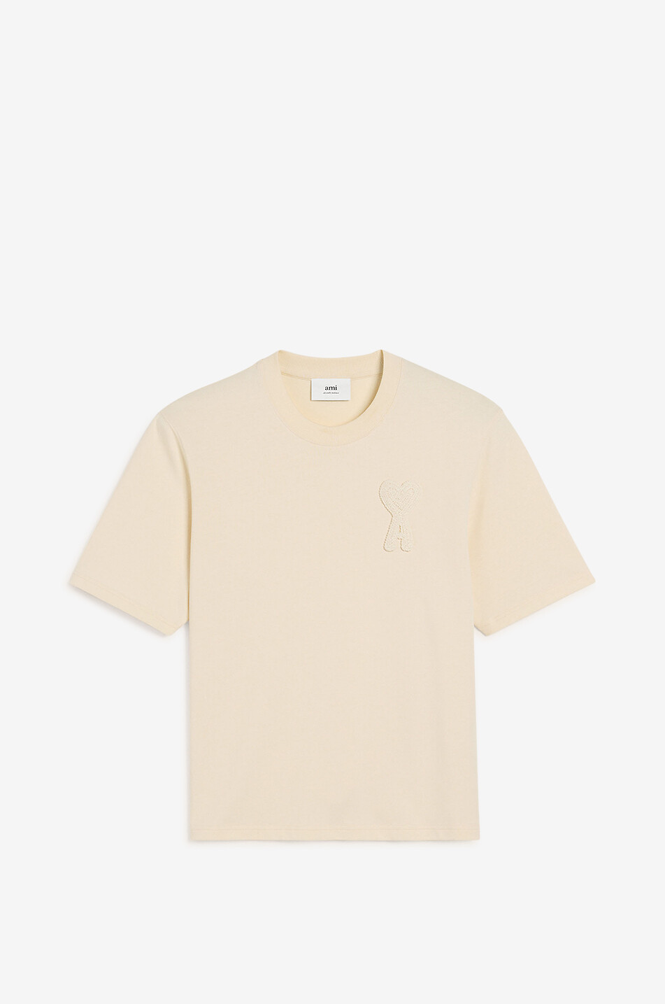 AMI Ami de Coeur organic cotton short-sleeved T-shirt Men EGGSHELL 1