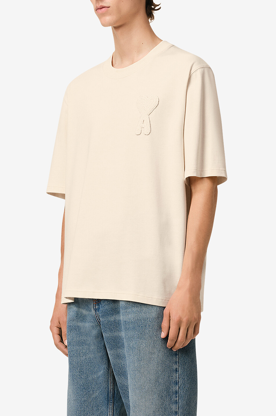 AMI Ami de Coeur organic cotton short-sleeved T-shirt Men EGGSHELL 6