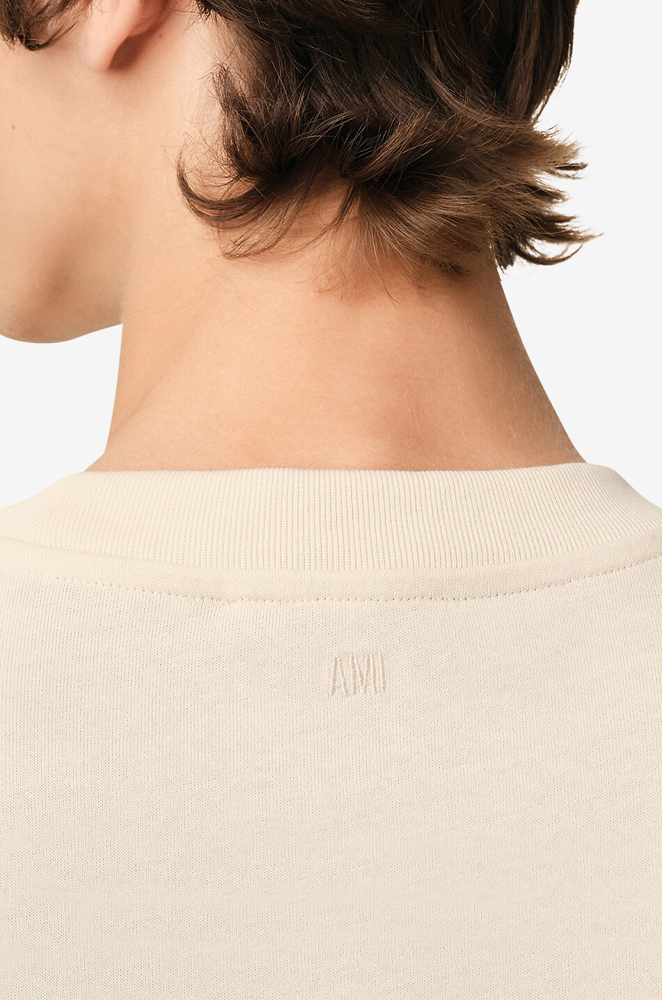 AMI Ami de Coeur organic cotton short-sleeved T-shirt Men EGGSHELL 3