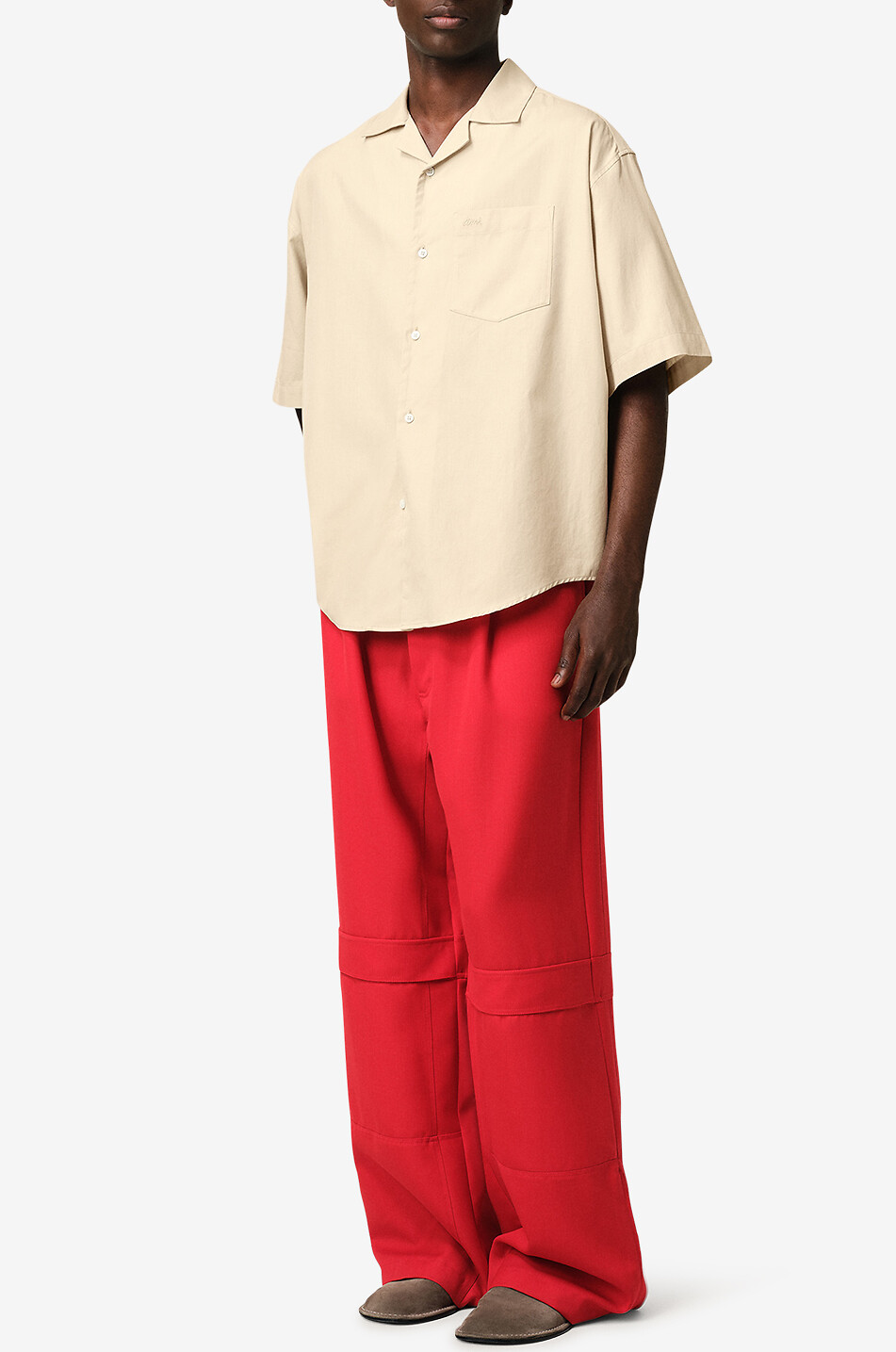 Boxy-Kurzarm-Hemd aus Gabardine AMI