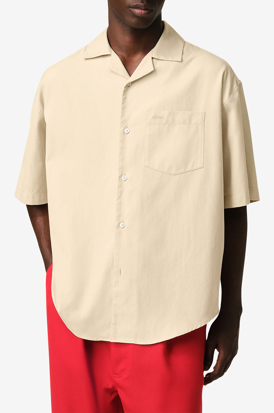 Boxy-Kurzarm-Hemd aus Gabardine AMI