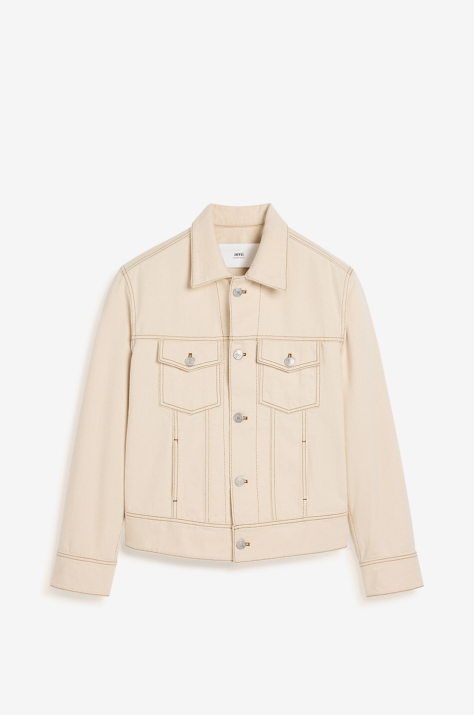 AMI Ami Paris Trucker denim jacket Men EGGSHELL 1