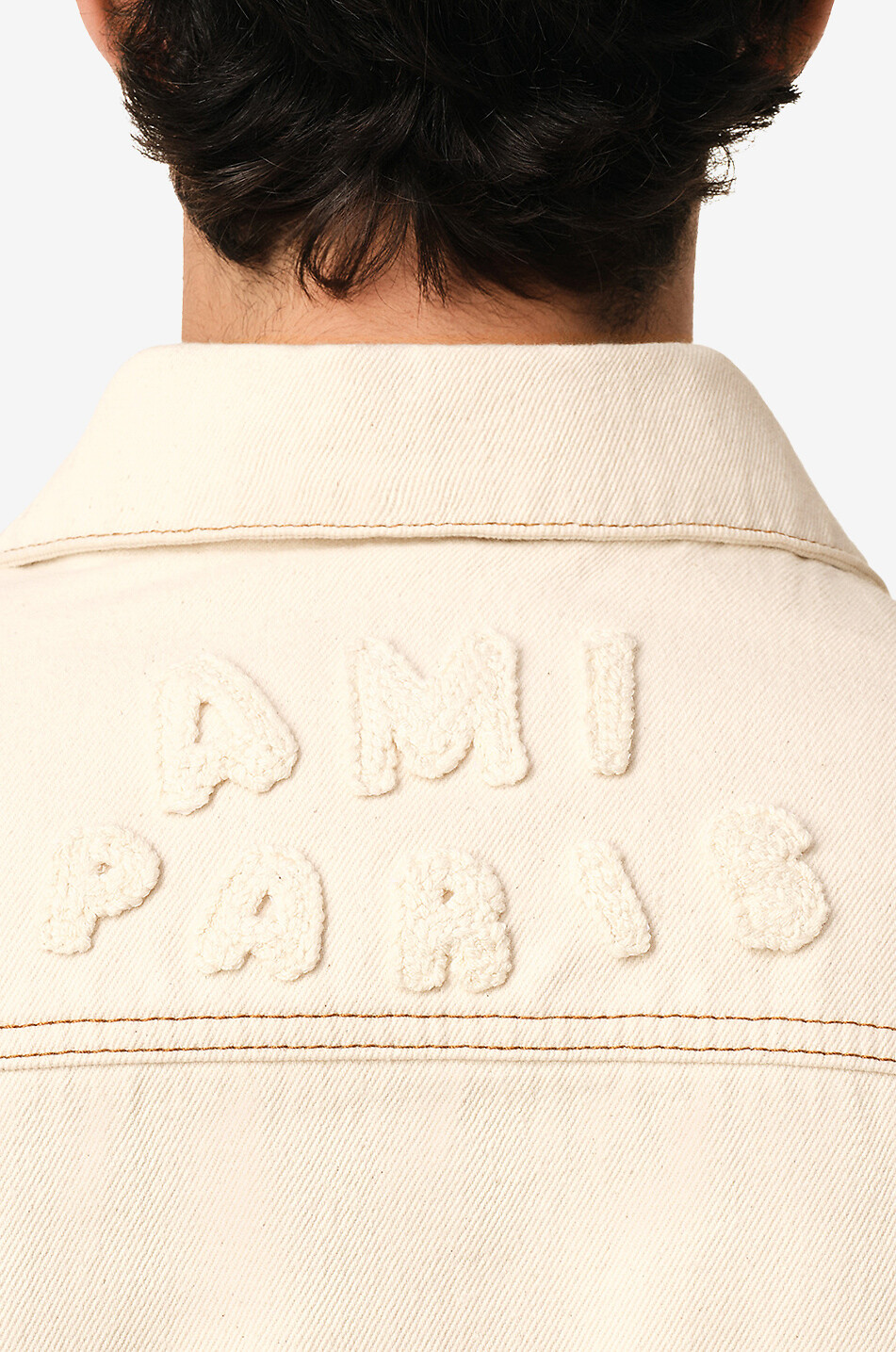 AMI Ami Paris Trucker denim jacket Men EGGSHELL 4