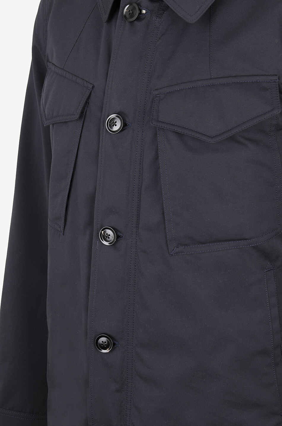 TOM FORD Veste chemise en coton et soie Homme BLEU FONCE 3