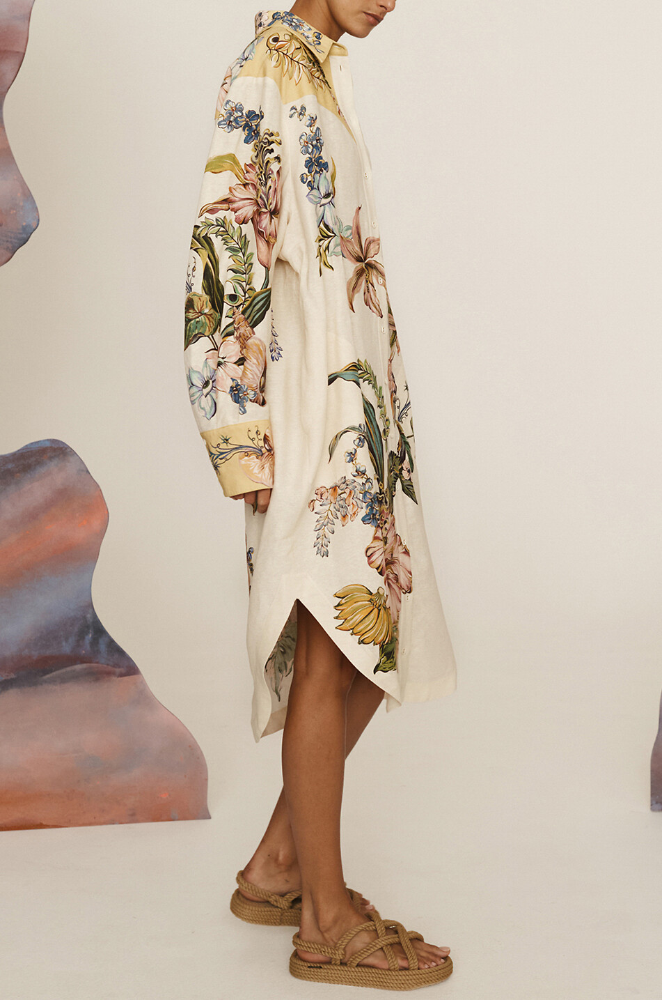 ALEMAIS Oleander floral linen shirt dress Women MULTI COLOURED 4
