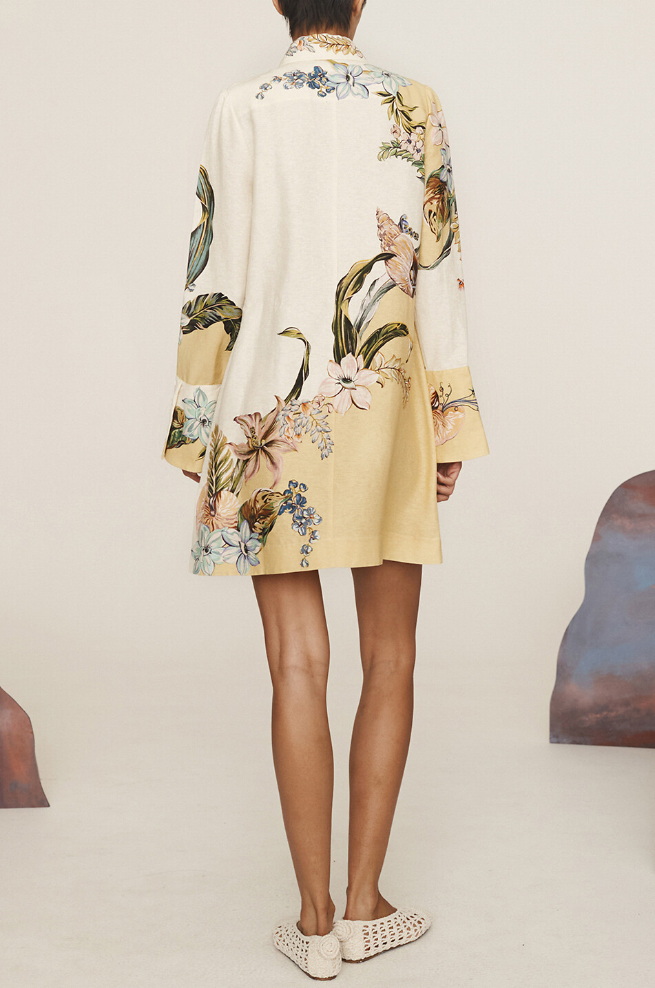 ALEMAIS Mini-Hemdkleid aus Leinen Oleander Damen BUNT 5