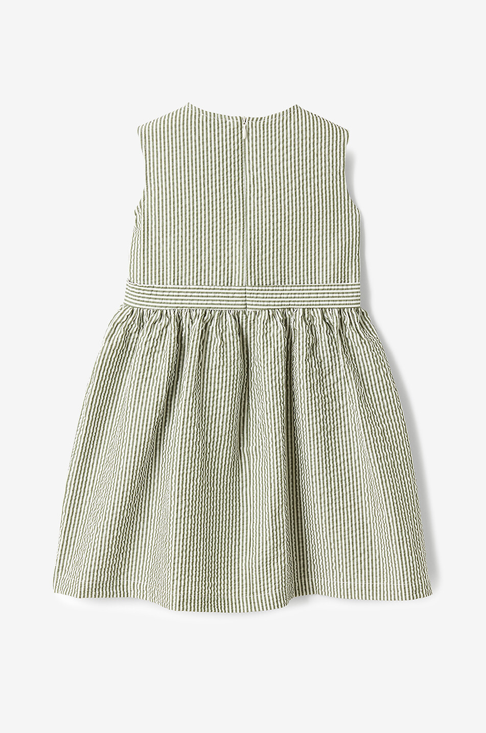 IL GUFO Ärmelloses Kleid für Kinder aus Seersucker Mädchen HELLGRÜN 2