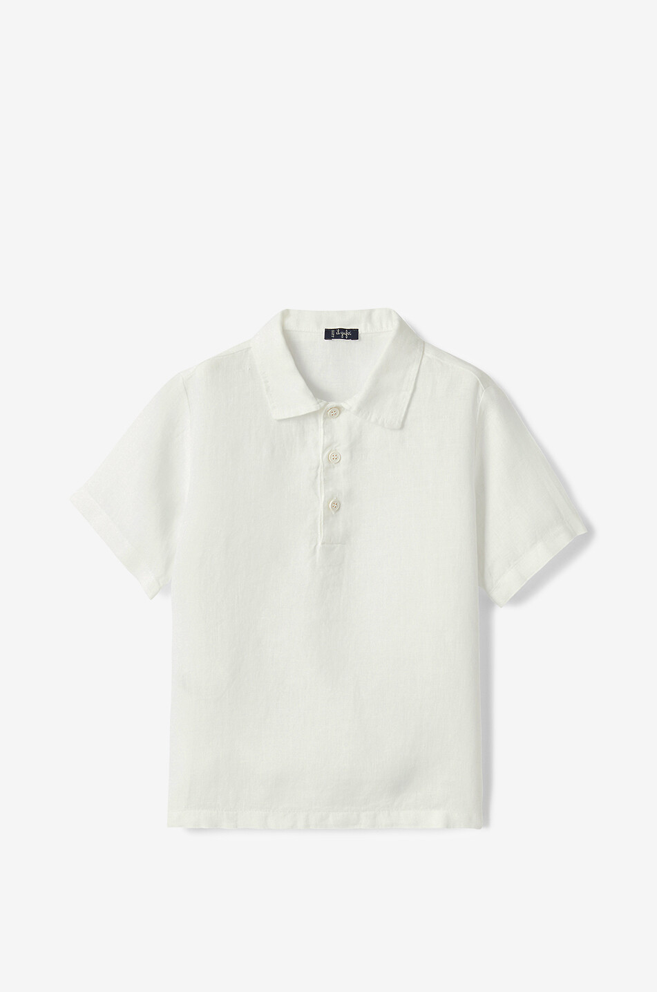 IL GUFO Linen short-sleeved baby polo shirt Baby WHITE 1
