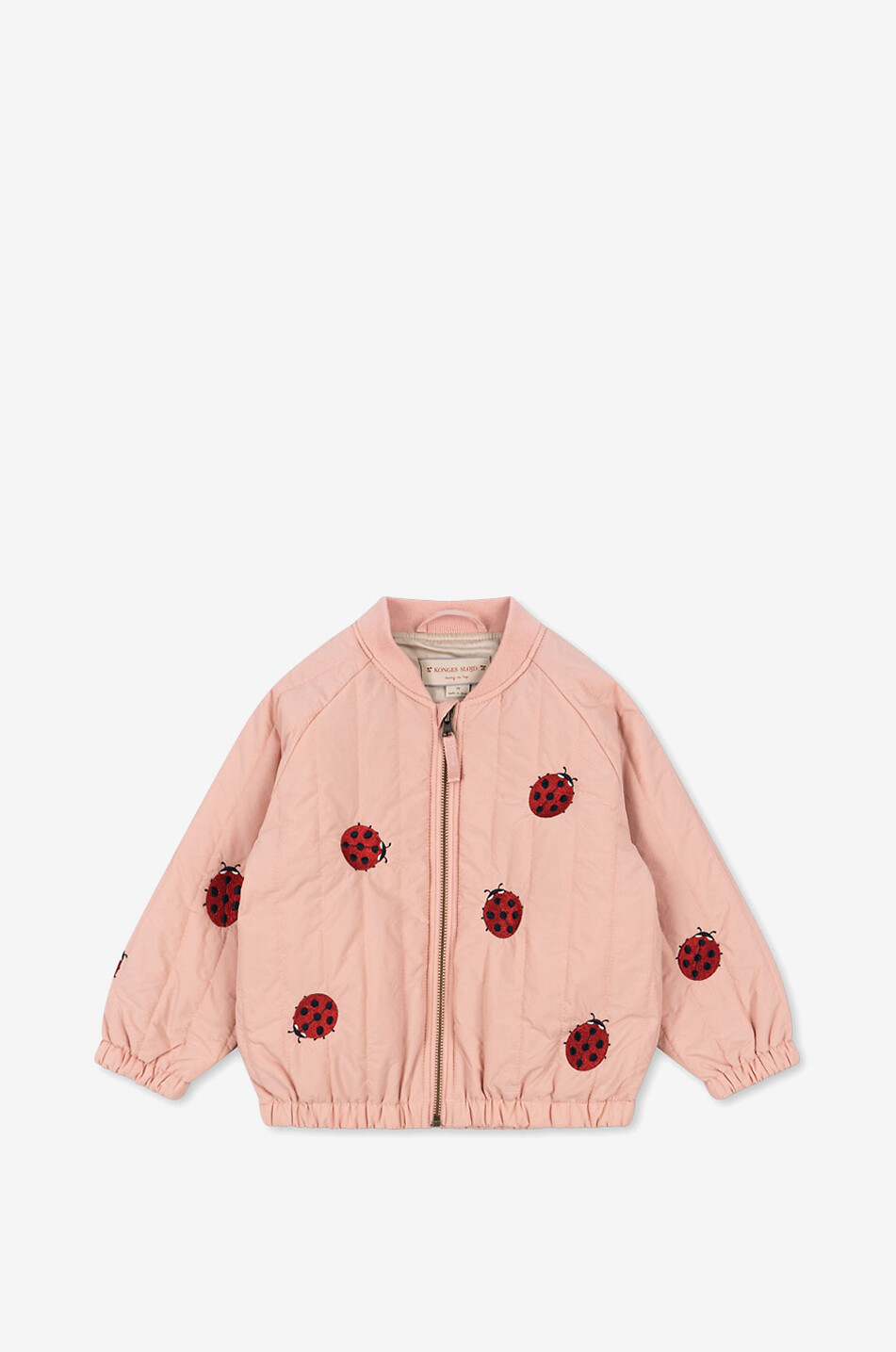 KONGES SLØJD Juno Mellow Rose girls' lady bug embroidered bomber jacket  PINK 1