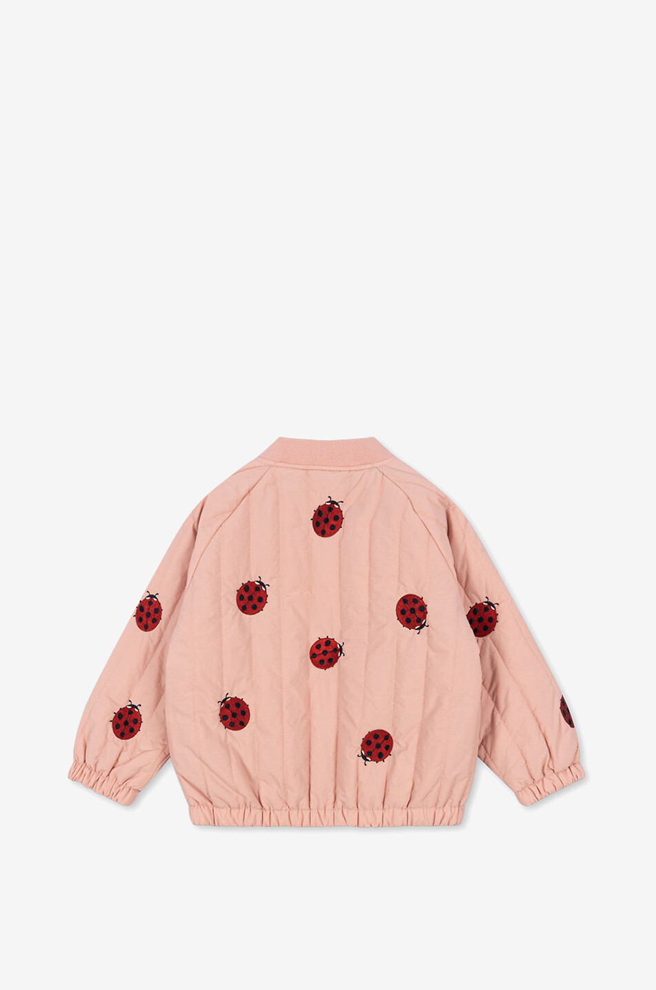 KONGES SLØJD Juno Mellow Rose girls' lady bug embroidered bomber jacket  PINK 2