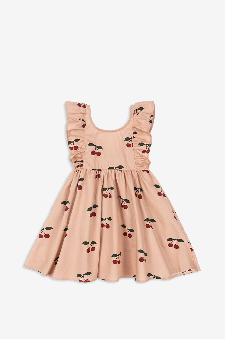 KONGES SLØJD Robe à bretelles en coton bio fille Verbena Ma Grande Cerise  ROSE 1