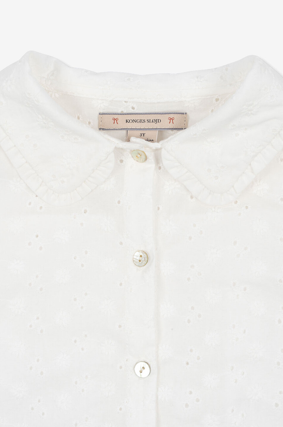 KONGES SLØJD Blouse à manches longues en coton fille Lacey Fille BLANC 4