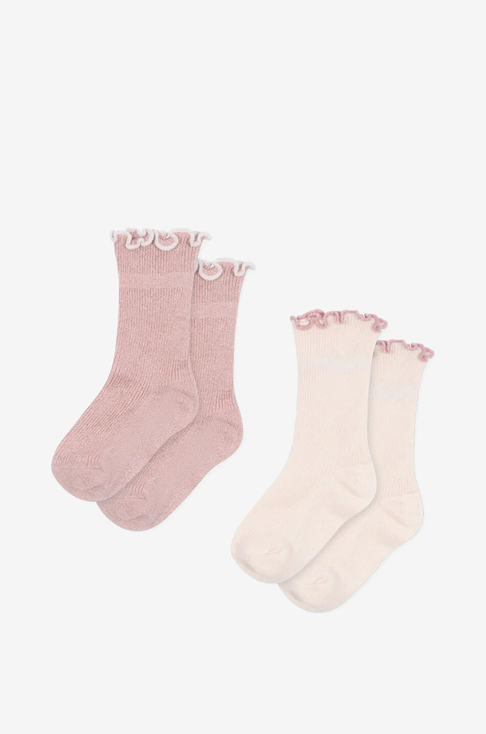 Rib Frill set of 2 pairs of girls' socks