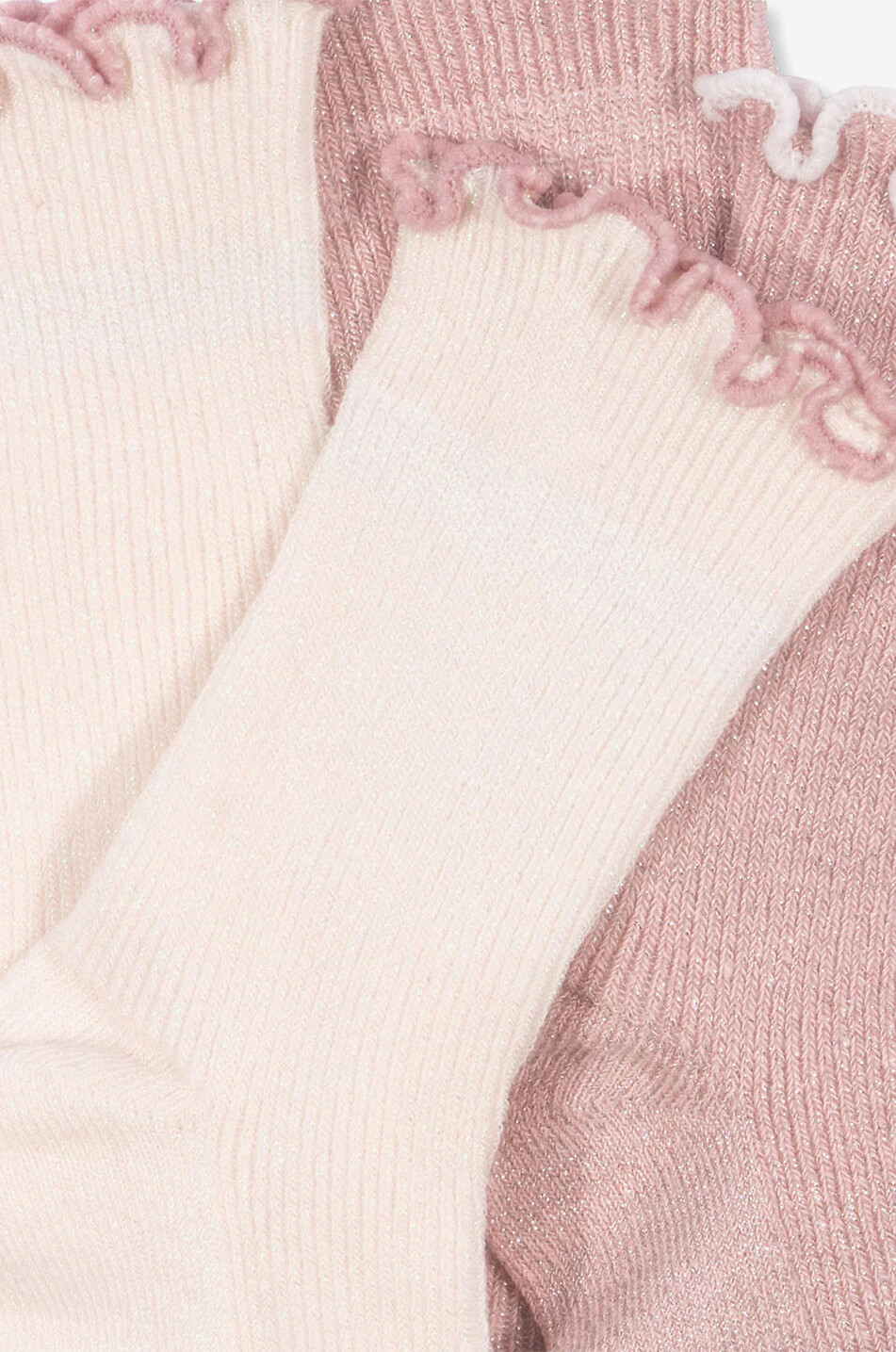 Rib Frill set of 2 pairs of girls' socks