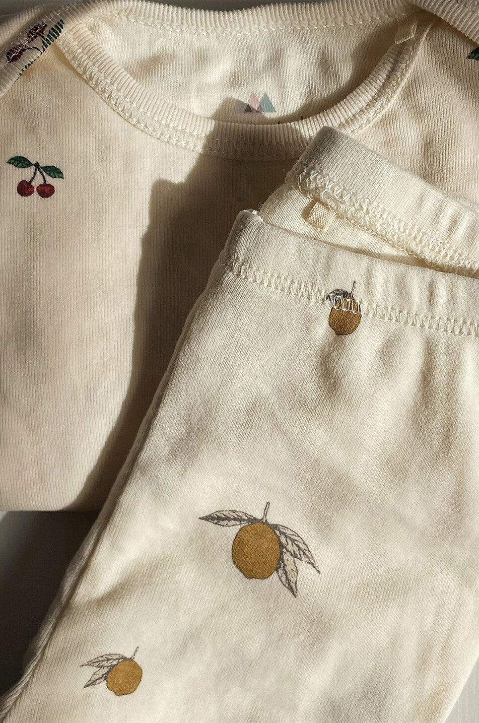 KONGES SLØJD Fruit printed baby jersey leggings Baby BEIGE 3