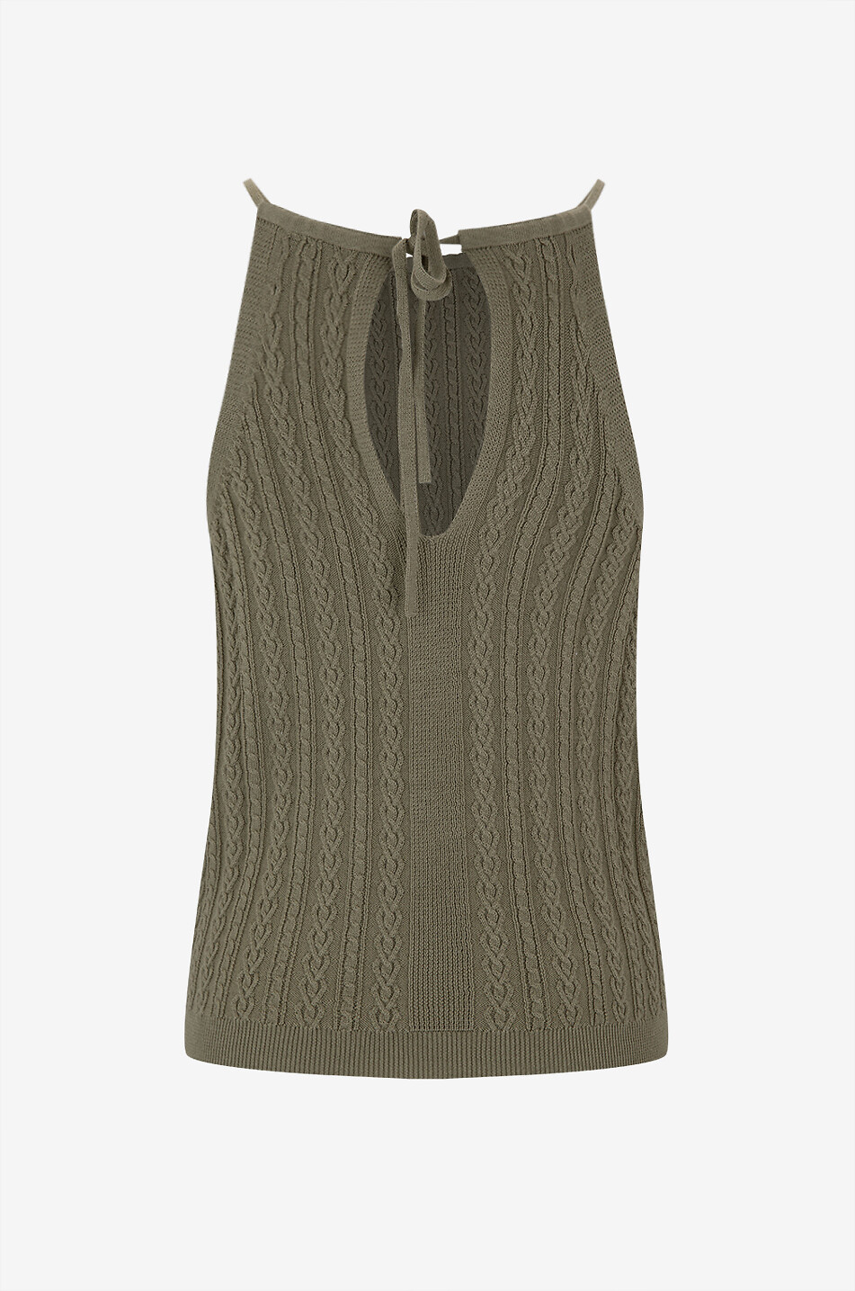 HEMISPHERE Cotton silk and cashmere sleeveless top Women KHAKI 2