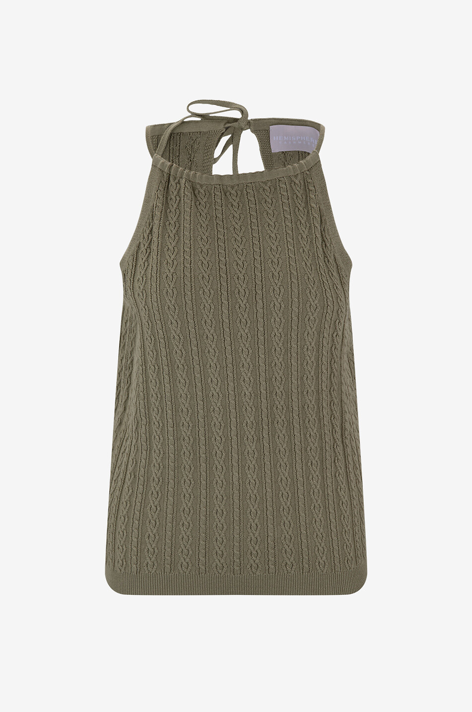 HEMISPHERE Cotton silk and cashmere sleeveless top Women KHAKI 1