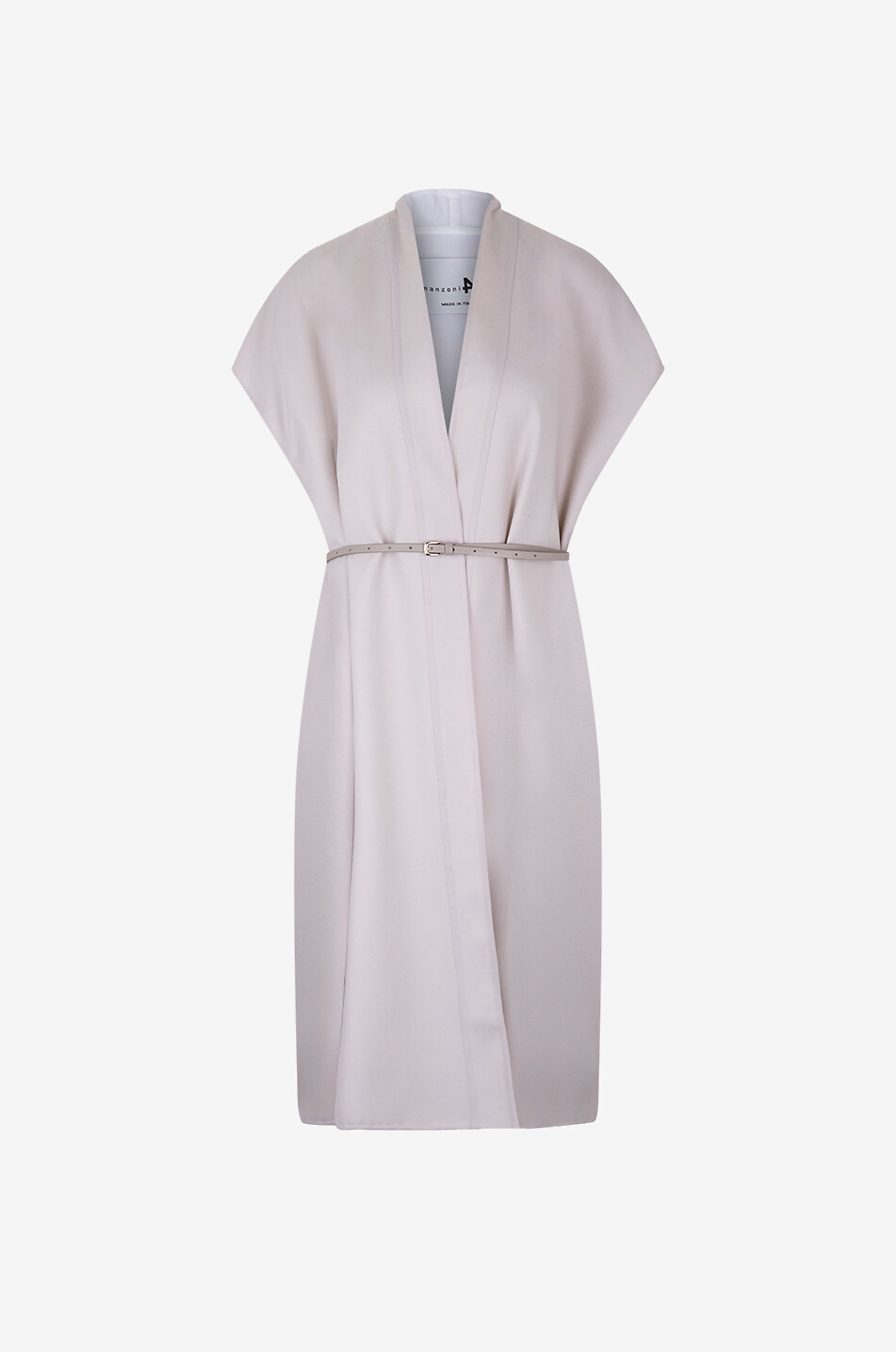 MANZONI 24 Gilet long en laine Femme Beige clair 1