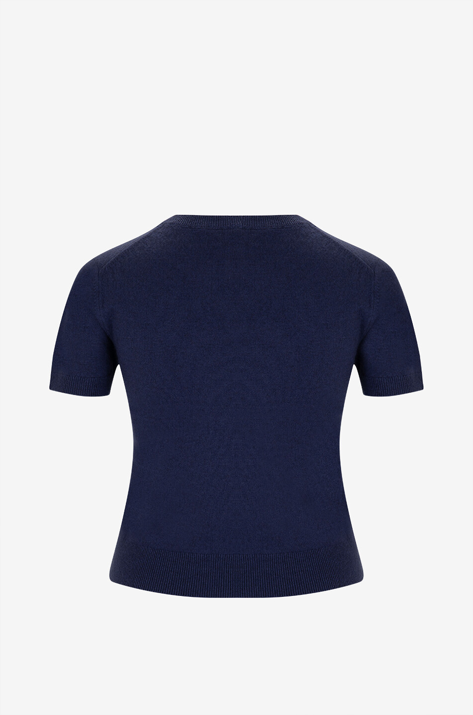 Pull ajusté à manches courtes en laine et cachemire