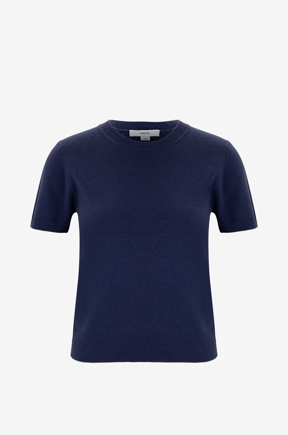 Pull ajusté à manches courtes en laine et cachemire