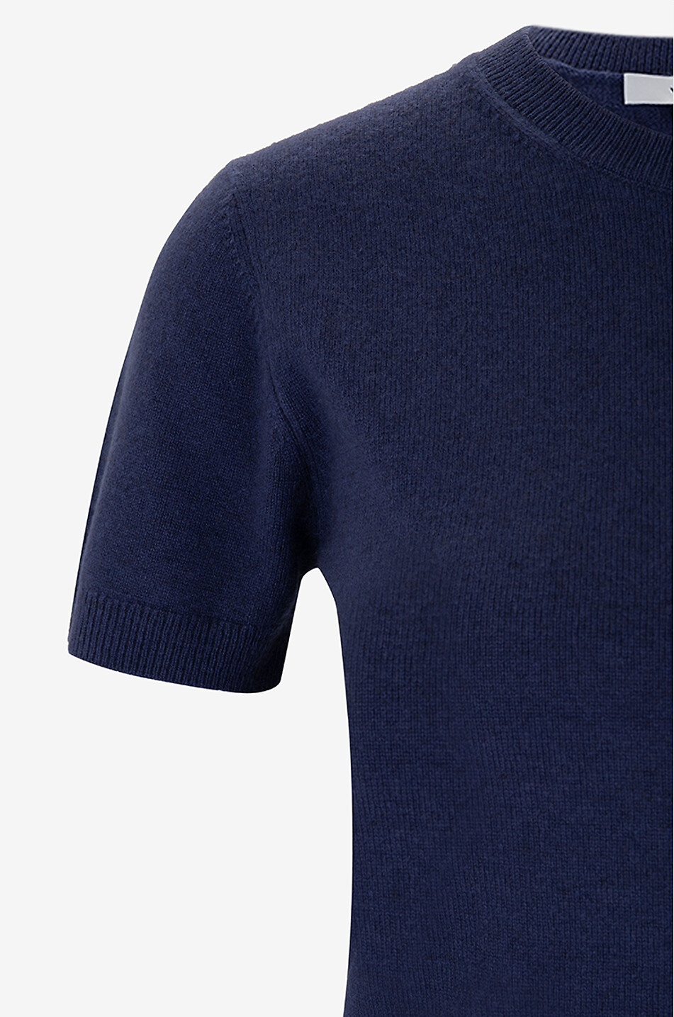 Pull ajusté à manches courtes en laine et cachemire