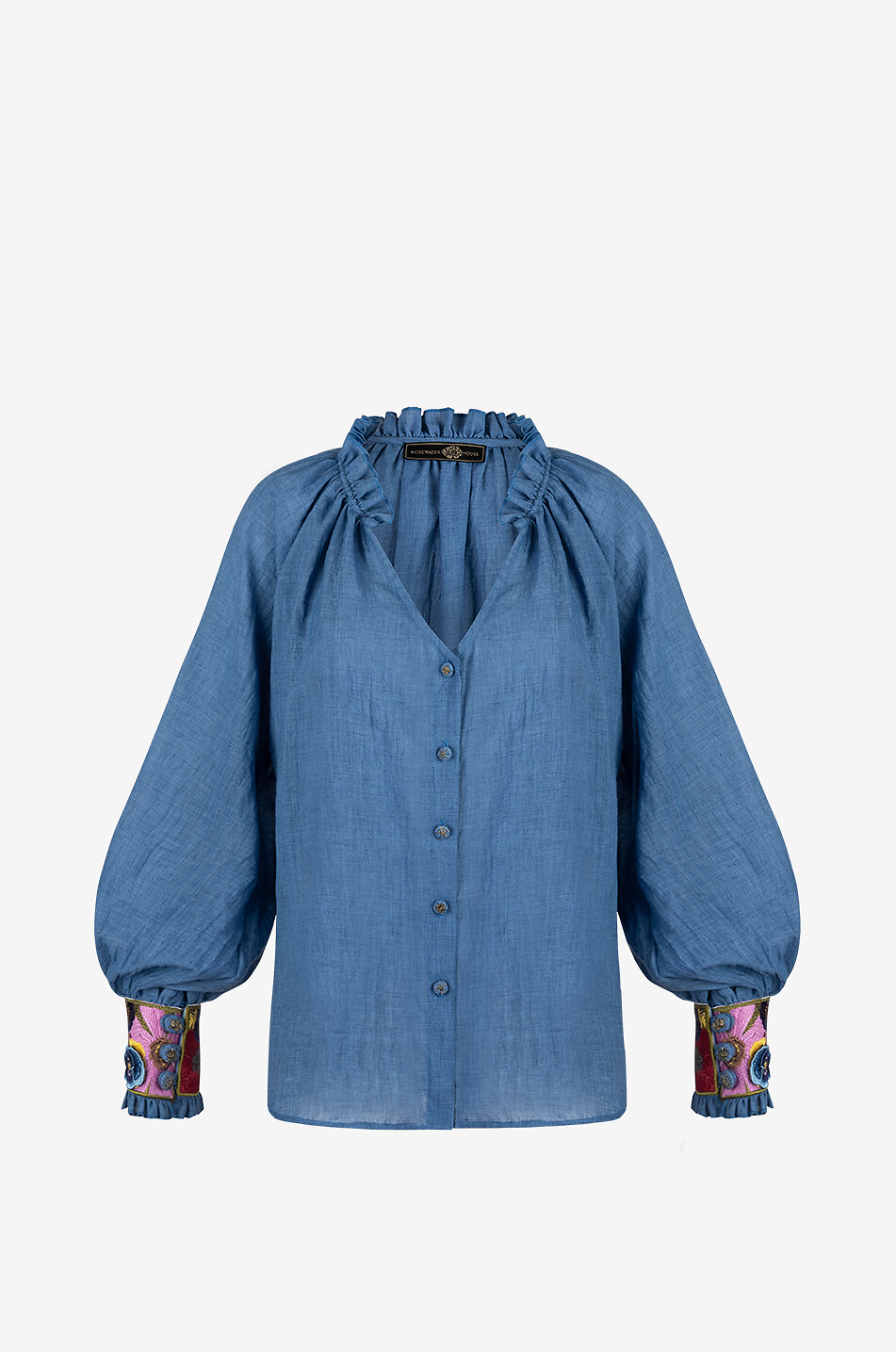 ROSEWATER HOUSE Pansy long-sleeved blouse Women BLUE 1