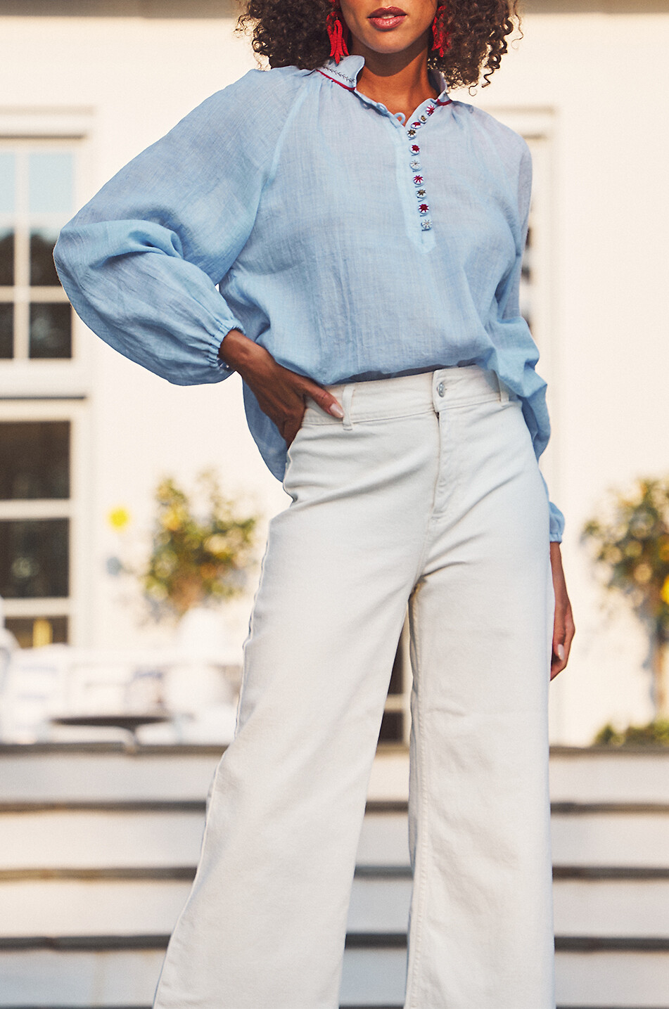ROSEWATER HOUSE Langärmelige Bluse Golab Damen HELLBLAU 2