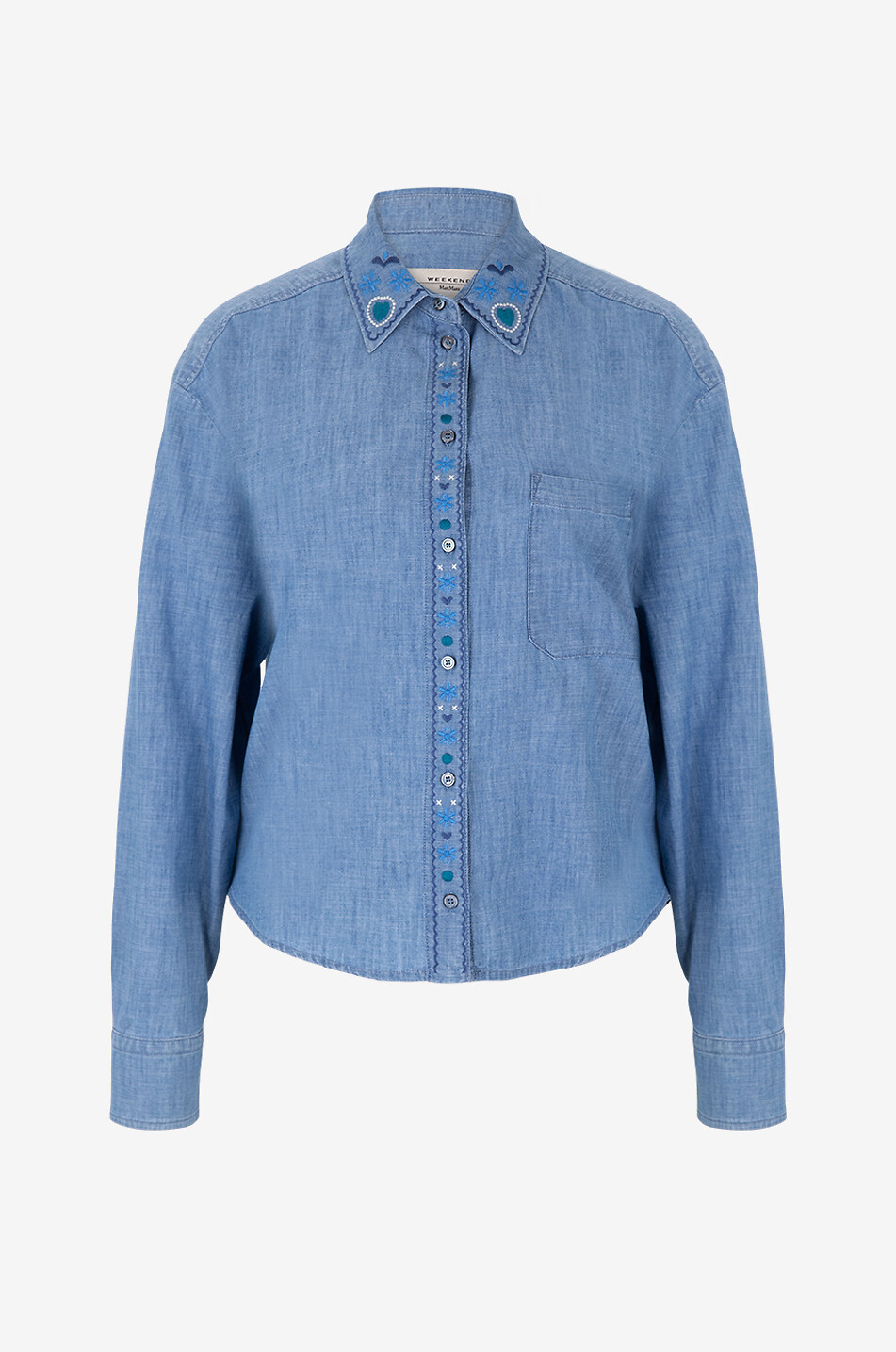 WEEKEND MAX MARA Langärmeliges Chambray-Hemd Musette Damen DUNKELBLAU 1