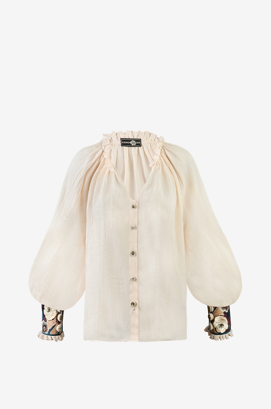 ROSEWATER HOUSE Pansy long-sleeved blouse Women Light beige 1