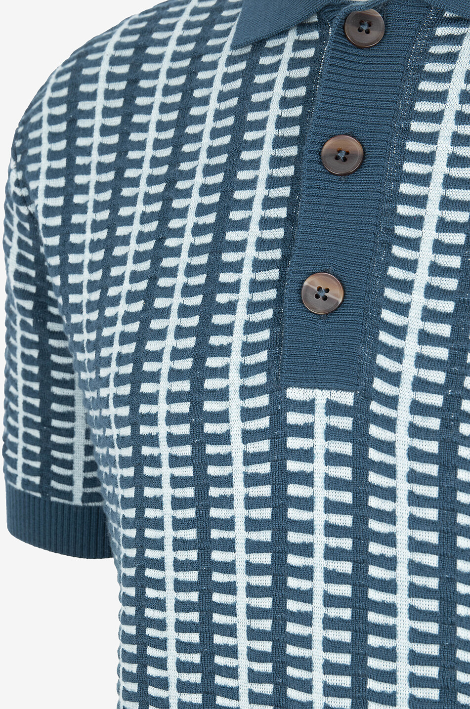 Polo en maille jacquard de laine 2 Tone