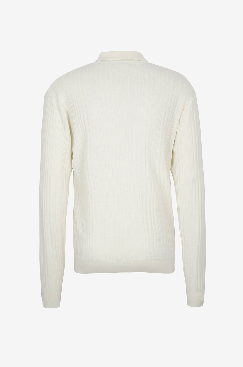 KING & TUCKFIELD Pull polo côtelé en laine mérinos fine Homme BLANC CASSE 2