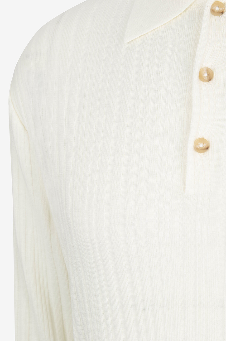 KING & TUCKFIELD Pull polo côtelé en laine mérinos fine Homme BLANC CASSE 4